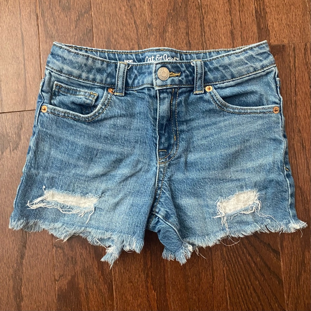 Distressed Denim Cutoff Shorts